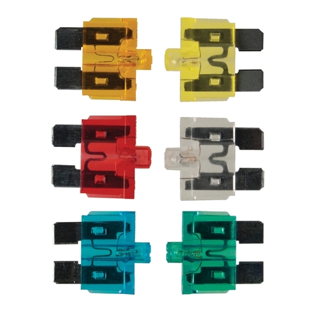 THE BEST CONNECTION 6 Piece 5 Thru 30 Amp Atc/Ato Smart Glow Fuse Kit 10-1008